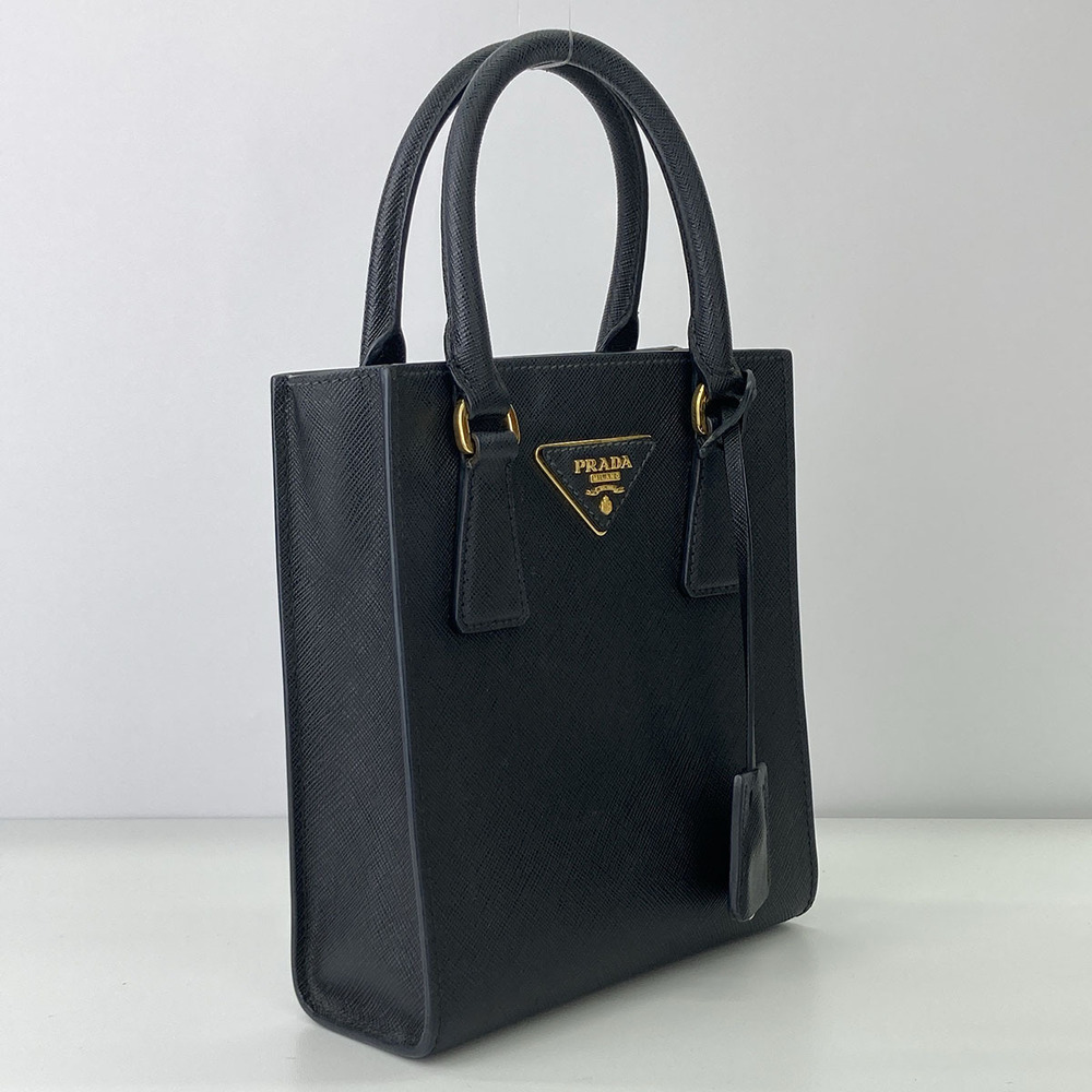 Prada Leather Bag Saffiano Shoulder Tote Black - Picture 4 of 6